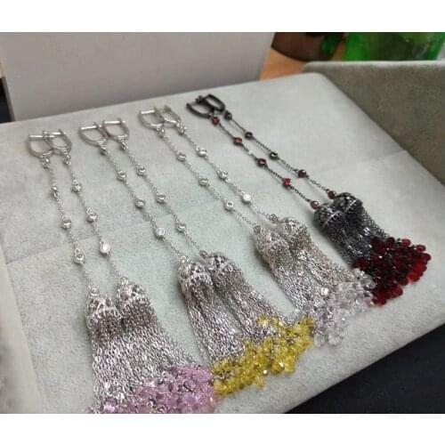 Designer Fashion 925 Sterling Silver Jewelry 3A Cubic Zirconia Party Earring