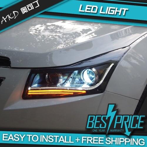 AKD Cars Styling Headlight For Chevrolet Cruze Sedan 2009-2014 Headlights LED Running lights Bi-Xenon Beam Fog lights angel eyes