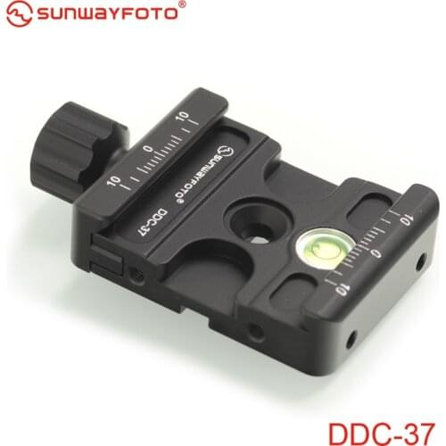 SUNWAYFOTO DDC-37 Tripod Head Quick Release Clamp for DSLR 37mm Tripode Quick Plate Ballhead Lever Release Clamp Screw hole 3/8