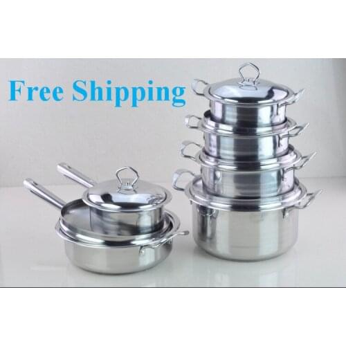 Cooking Tools 12PC Of 18/10 Stainless Steel Cookware Set Saupcepan Casserole Frypan s/s Cover Pots And Pans Cooking Pots Set