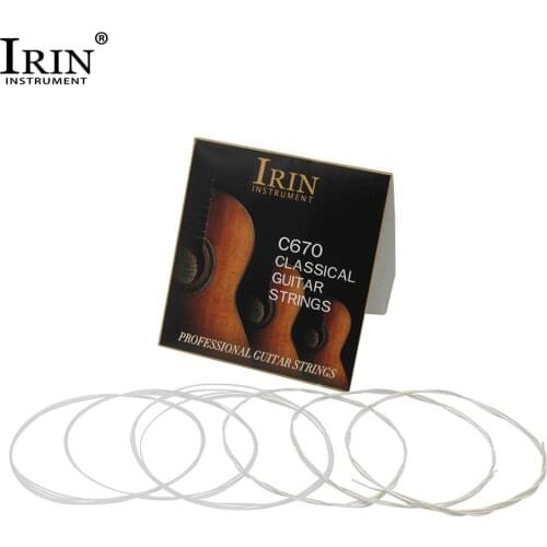 IRIN C670 Acoustic Classical Guitar Strings Nylon Silver Plated Copper Alloy Wound Automatic Winding Mechanism 6pcs (.028-.043)
