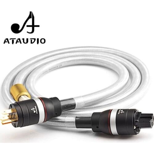 ATAUDIO Hifi Silver and Copper Power Cable High Quality Powr Cord with Gold-plated US Plug