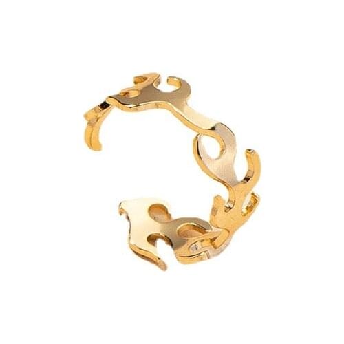 2021 Ins Trendy Gold Fire Minimalist Minimalism Irregular Finger Band Knuckle Midi Rings Korean Fashion Women Party Jewelry