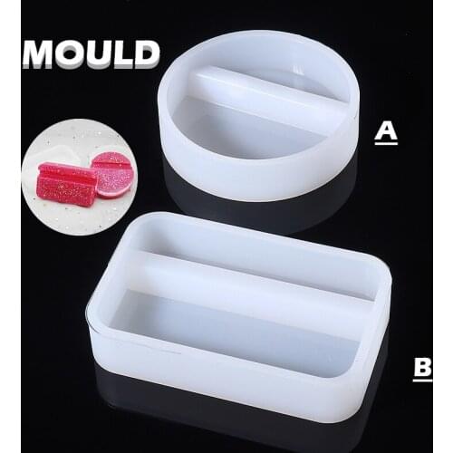 Round/Rectangle Phone Stand Holder Mould Crystal Glass Epoxy Resin Mobile Phone Stand Bracket Casting Mold Silicone