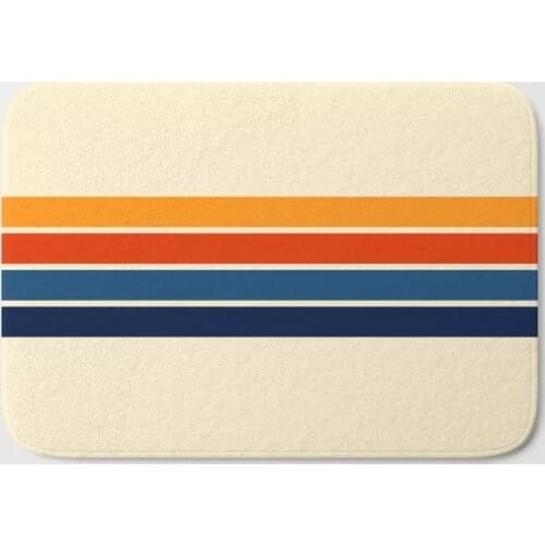 HOT Bathroom Rugs Classic Retro Stripes Bath Mat Flannel Absorbent Non Slip Doormat for Entrance Door