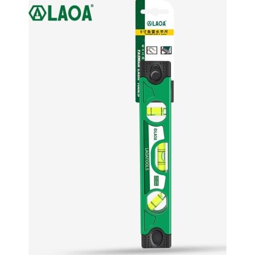 LAOA Torpedo Level Magnetic Level Aluminum Alloy Vertical Balance Ruler High Precision Level Magnetic Rod Measuring Tool 230mm