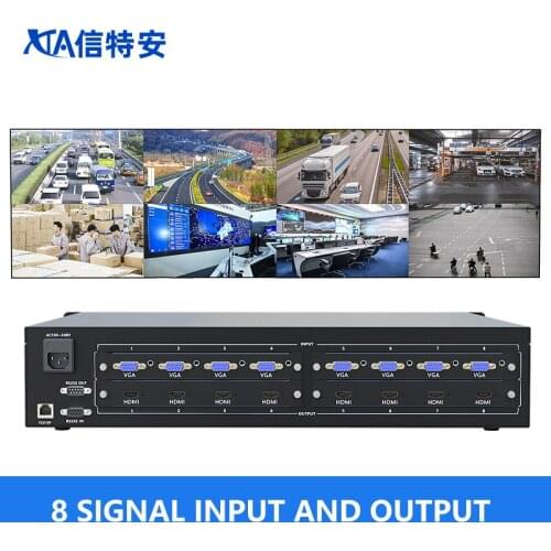 8x8 16x16 VGA To HDMI Matrix Switcher HD Mixed Plug-in Matrix Video Switcher 8 In 8 Out With HDMI/DVI/VGA/SDI Interface