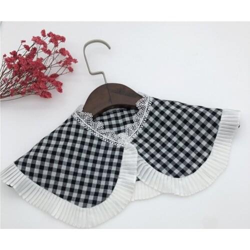 Sweet Dolls Plaid Fake Collar for Women Shirt Necklace Choker Detachable Half Shirt Collars Dress Decorative Nep Kraagie