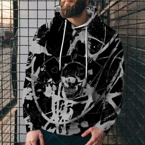 Skull 3D Mens Hoodie 2021 Fall Winter New Harajuku Hoodie Halloween Hip Hop Mens Street Fashion Trend Top