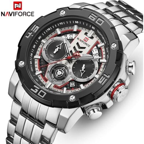 NAVIFORCE Men Watches Top Brand Luxury Luminous Quartz Men’s Watch Stainless Steel Sport Chronograph Clock Relogio Masculino