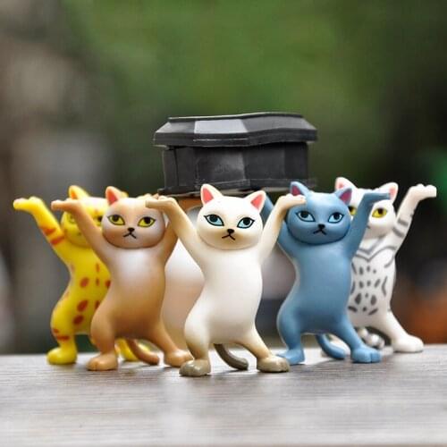 Japanese Cat Figurine Weightlifting Carrying Coffin Cat Pen Holders Home Decoration Cute Figurines Small Debris Storage