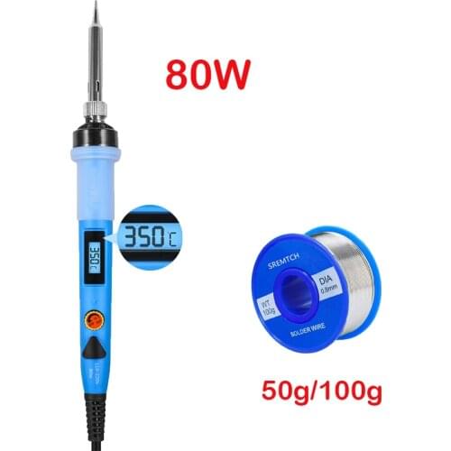 Adjustable Temperature Soldering iron kit 80W 220V / 110V Solder Iron LCD Electric Soldering Iron Welding Repair Tools