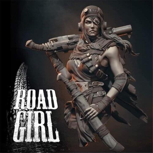 Machine Gun Girl Bust Resin Figure Kit 1/9 Scale Model Kit Assembly Model Resin Kit Bust Colorless Self-Assembled Toy