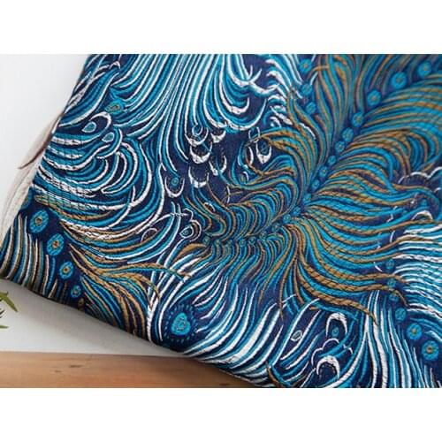 Retro feather Brocade Fabric Damask Jacquard Apparel Costume Upholstery Furnishing Curtain Material cushion fabric 75cm*50cm