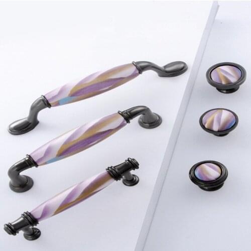 American Cabinet Drawer Handle European Cabinet Door Drawer Childrens Room Colorful Ceramic Personality Creative Handle