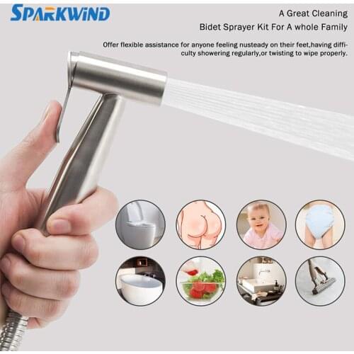 Hand-Held Bidet Sprayer Toilet Faucet Kit Set Manual Sprayer Stainless Steel bathroom Sprinkler Has obtained Multiple Certificat