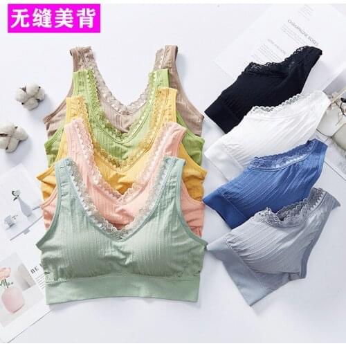 3D Sexy Lingerie V-shaped vest Sport Bra lace back Top Bra Push Up Bralette Brassiere Women Underwear girls running sleeping