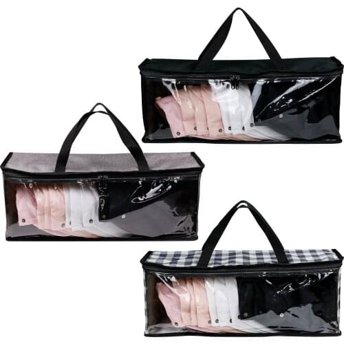 Hat Clothing Storage Bag Zipper Closure Bag Cap/CD/ Book Storage Bag Large-capacity Portable Transparent Waterproof CD Pouch