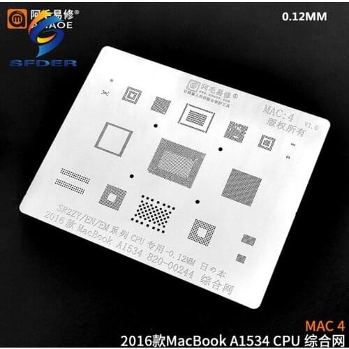 AMAOE BGA Reballing Stencil SR2ZY/EN/EM CPU/RAM WIFI POWER PM IC NAND For Macbook A1534 2016 820-00244 Ic Chip Solder Template