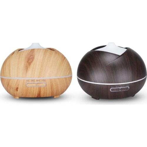 Wood Grain Humidifier Remote Control Essential Oil Aroma Diffuser Colorful Light K1AD