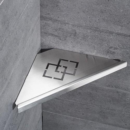 Vidric Bathroom Corner Shelves Brushed Nickel 304 Stainless Steel Wall Bathroom Shelf Shower Storage Bathroom Accessories Shelve