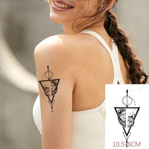 Waterproof Temporary Tattoo Stickers Womens Geometry Arrow Cat Lion Body Art Arm Fake Tatto Flash Tatoo For Men