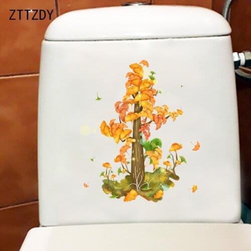 ZTTZDY 19.4×23CM Cartoon Maple Tree Home Childrens Bedroom Wall Stickers Toilet WC Accessories T6-0157