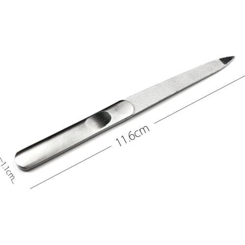 1x Stainless Steel Professional Nail File Buffer Double Side Grinding Sanding Manicure Pedicure Scrub Nail Tools