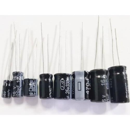20pcs 50V Aluminum electrolytic capacitor 50V 0.47UF 1UF 2.2UF 3.3UF 4.7UF 10UF 22UF 33UF 47UF 100UF 220UF 330UF 470UF 0.47/2.2