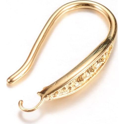 200pc 22x3mm Brass Earring Hooks Rhinestone Settings Light Gold Fit For 1mm Rhinestone DIY Jewelry Making Earrings Wholesale