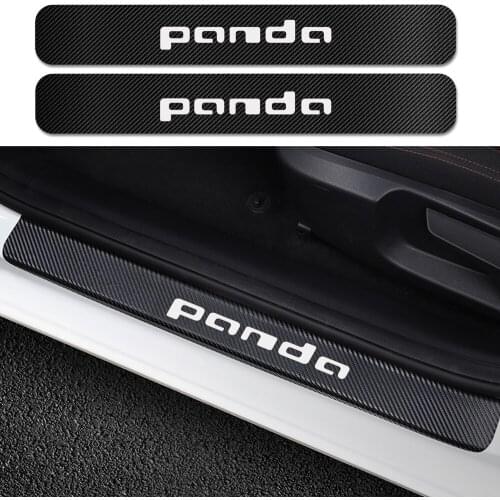 For Fiat Panda 4PCS Car Scuff Plate Door Threshold Sill Stickers Auto Cover Panel Step Protector Scratch Car Tuning Accessories