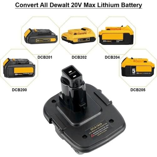 DCA1820 Battery Adapter Battery Convertor Adapter 20V Converted Into 18V Nickel Compatible for Dewalt 18V 20V Lithium Battery