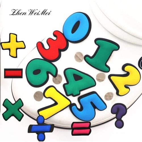 Shoe Accessories apparel Color Numeral Shoe Charms Decoration Mathematics Symbol Garden Shoe Accessories for Croc Jibz Kids Gift