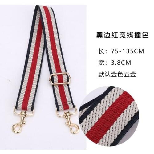 Bag Strap Accessories for Women Adjustable Shoulder Handbag Stripe Straps Decorative Handle Replacement Ornament Black- Red