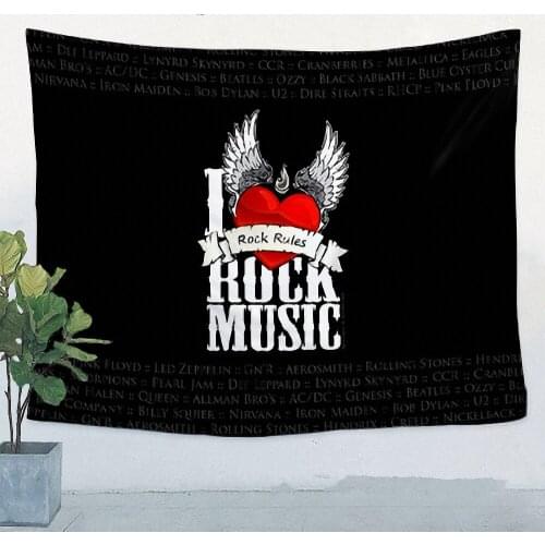 Retro Band LOGO Flag Banner Hip hop\Jazz\Reggae\Rock\Heavy metal Music Poster Tapestry Wall Sticker Bar KTV Studio Decor Cloth