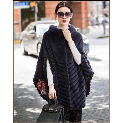 Free Shipping Genuine Mink Fur Bat Sleeved Coat Real Mink Fur Coat Ladys Mink Fur Poncho Real Fur Shawl Wholesale Retail OEM