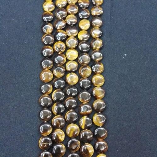 Wholesale natural tiger eye Stone Oblate beads 16mm round beads for jewelry diy Accessories 20Pcs/lot Free Shipping