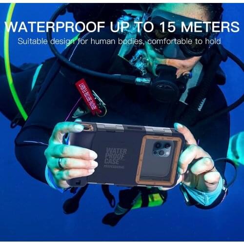 2nd 15M Diving Phone Case For iPhone 12 Pro Max Swim Waterproof Depth Cover For Samsung Galaxy S21 FE Note 20 S21 Ultra Mi 10