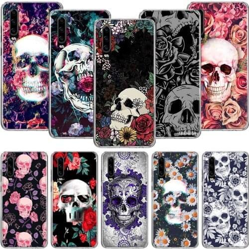 Floral Sugar Skull Flower Phone Case For Huawei P30 P40 P20 P10 Mate 20 10 30 Lite Pro P Smart Z Plus Printing Cover Coque Shell
