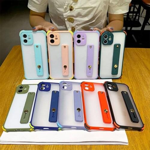 Excellent Anti-fall Wrist Strap Phone Case For iPhone X XR Xs Max 11 Pro Max 12 mini 6 7 8 Plus SE 2020 phone holder Cases Cover
