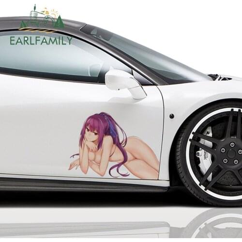 EARLFAMILY 43cm x 30.7cm For Sexy Anime Girl Car Stickers Campervan Decal Motorcycle Auto Air Conditioner RV JDM Decoration