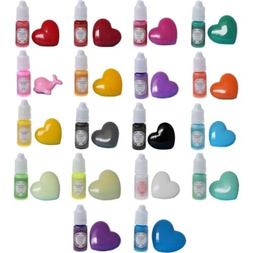 R2LE 18 Colors Epoxy Pigment Opaque Liquid Resin Colorant Each 0.35oz Non-Toxic Epoxy Resin Dye Solid Color Liquid Resin Dye