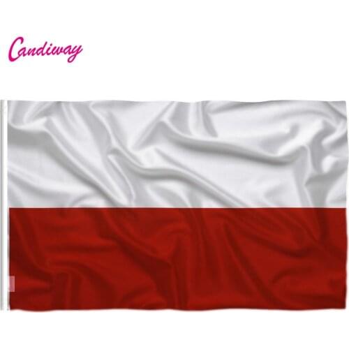 Candiway The Republic Of Poland flag polish flags white red EU Indoor Outdoor 90*150cm Poland flags Home Decoration