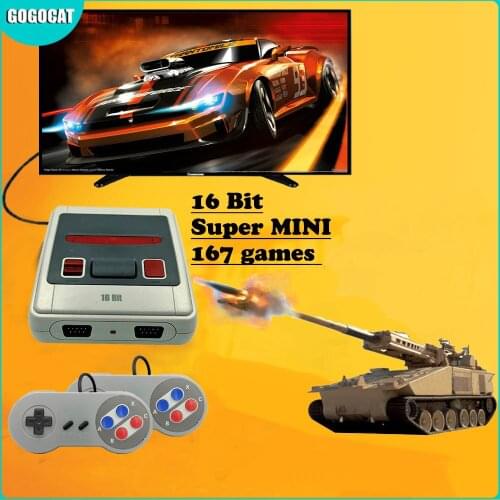 Super Retro Mini TV Video Game Console For Sega Mega Drive MD 16 Bit Games 167 Different Built-in Games Two Gamepads AV-Out New