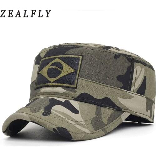 Embroidered Brazilian Flag Men Military Hats Camouflage Cotton Dad Gorras Flat Planas Women Baseball Cap Hats For Men Snapback