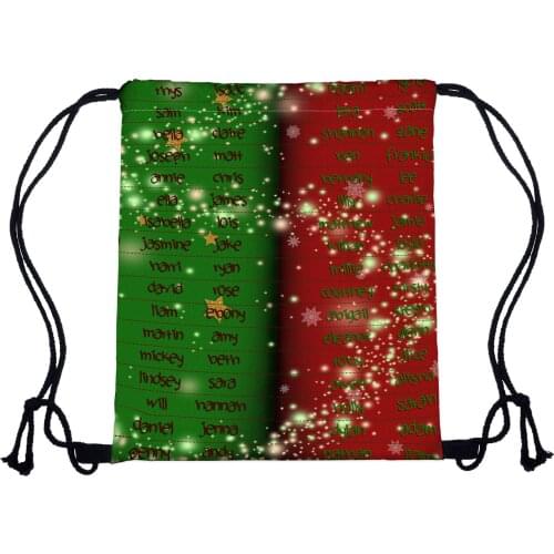 Fashion unisex pocke trope bagpocket rope women men bag Christmas Series Bundle Bag 3D Digital Printed Christmas Shoulde Bag