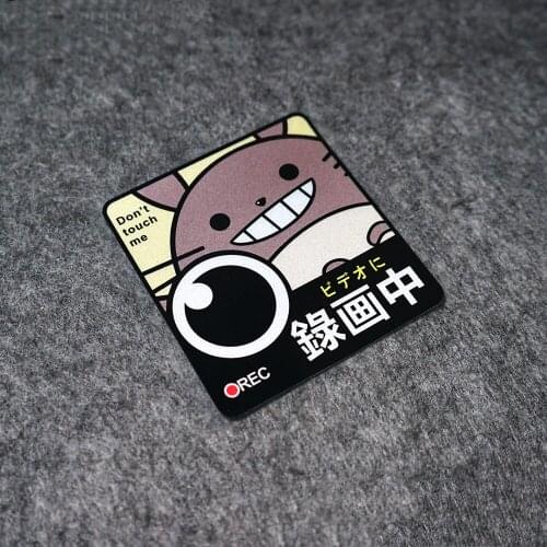 Car Stickers for Warning Camera REC Do Not Touch Me Totoro Motor Bike Decals Auto Window Tail Graphics