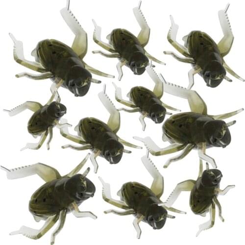 Wholesale 10Pcs/Lot Grasshopper Soft Insect Floating Artificial Cricket Fishing Lures Ocean Wobblers Fishing Tackle Fishing Bait