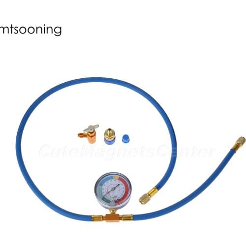Mtsooning R134a Recharge Measuring Hose Gauge Adapter A/C Refrigerant Charging Pipe Female 1/2" ACME Male 1/4" SAE