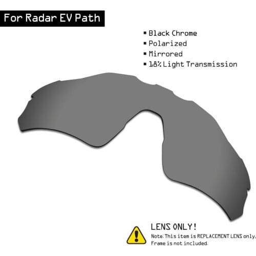 SmartVLT Polarized Sunglasses Replacement Lenses for Oakley Radar EV Path - Black Chrome